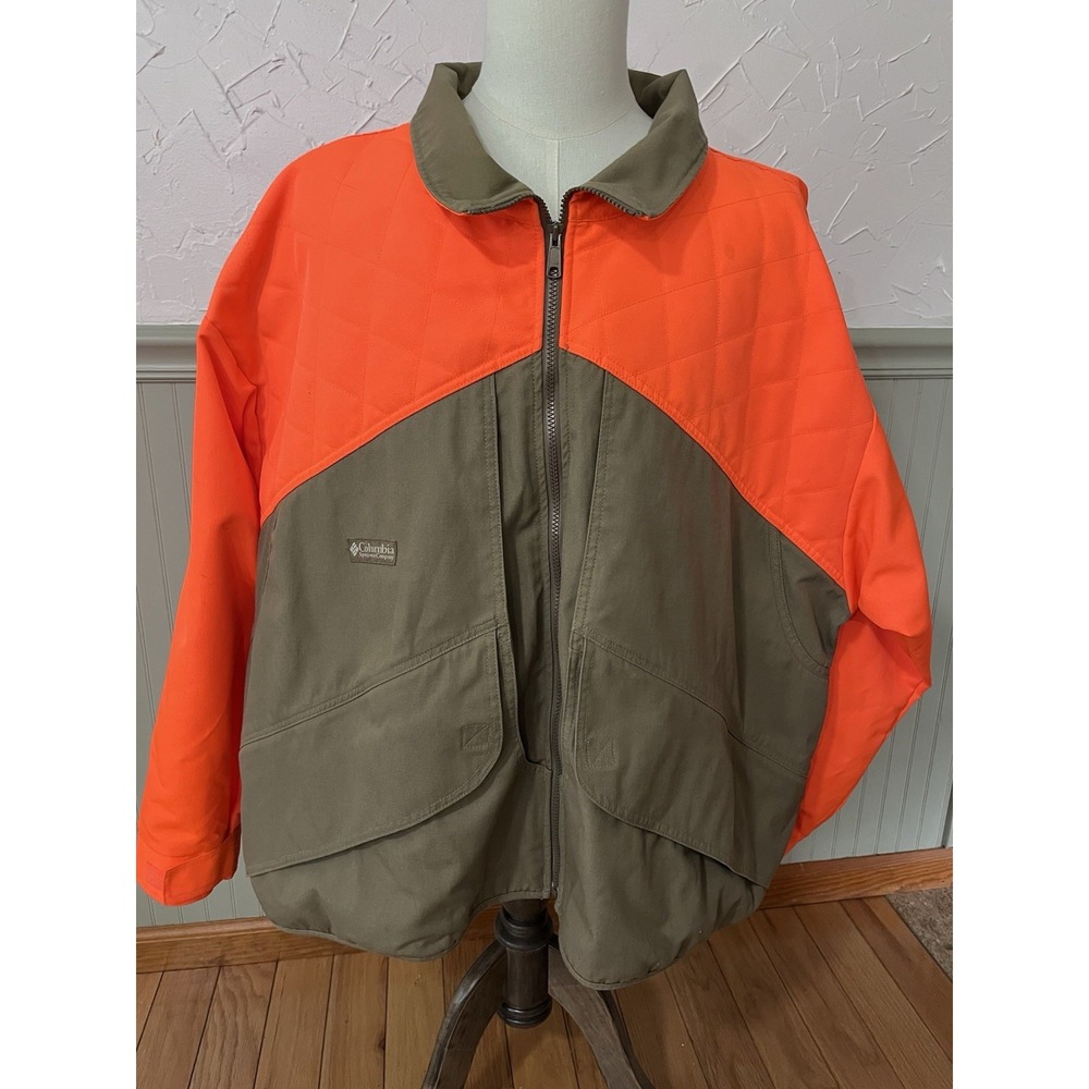Columbia Hunting Jacket & Vest 3 in 1 Size 4XL Orange Pocket Shooting
